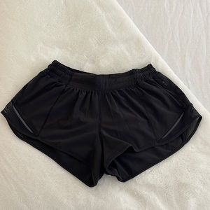 Lululuemon Size 8 Black Hotty Hot Shorts 2” inseam